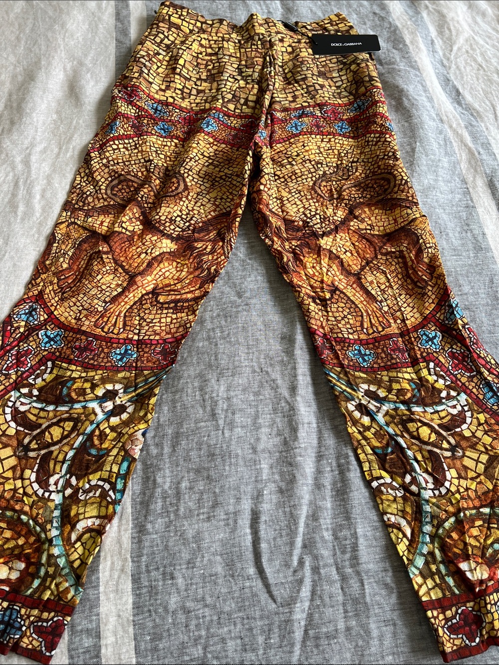 Dolce & Gabbana Yellow and Brown Mosaic Print Skirt - Picture 6 of 7